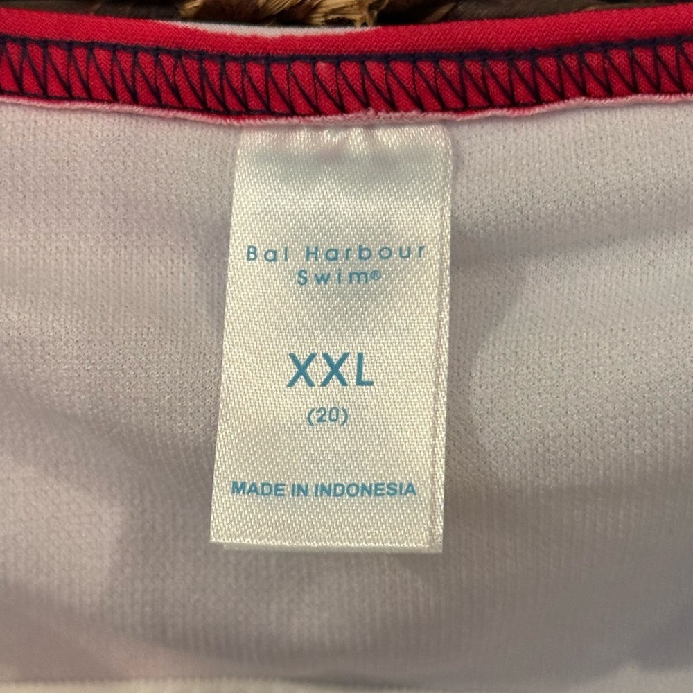Bal Harbour Vibrant Swim Top Tankini Floral Multi Color UPF 50+ Plus Size - Picture 2 of 7